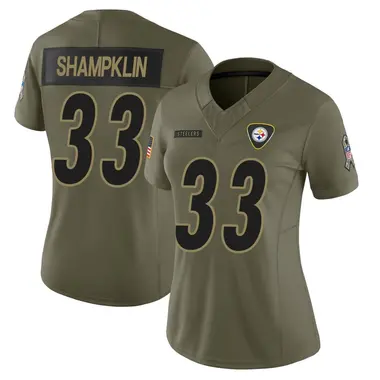 Aaron Shampklin Women's Limited Olive Pittsburgh Steelers 2025 Salute to Service Jersey