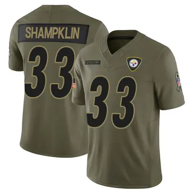 Aaron Shampklin Youth Limited Olive Pittsburgh Steelers 2025 Salute to Service Jersey