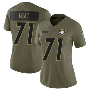 Andrus Peat Women's Limited Olive Pittsburgh Steelers 2025 Salute to Service Jersey