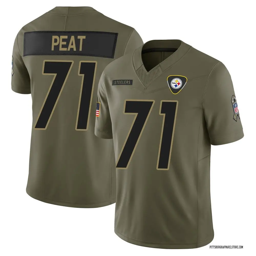 Andrus Peat Youth Limited Olive Pittsburgh Steelers 2025 Salute to Service Jersey
