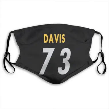Carlos Davis Name & Number Black Pittsburgh Steelers Face Mask