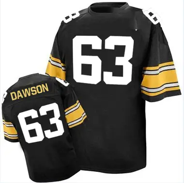 Dermontti Dawson Men's Authentic Black Pittsburgh Steelers Team Color 60TH Throwback Jersey