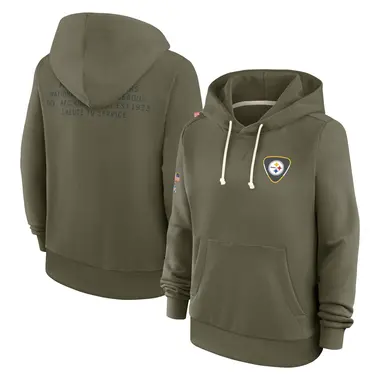 Women's Olive Pittsburgh Steelers 2025 Salute to Service Sideline Hoodie